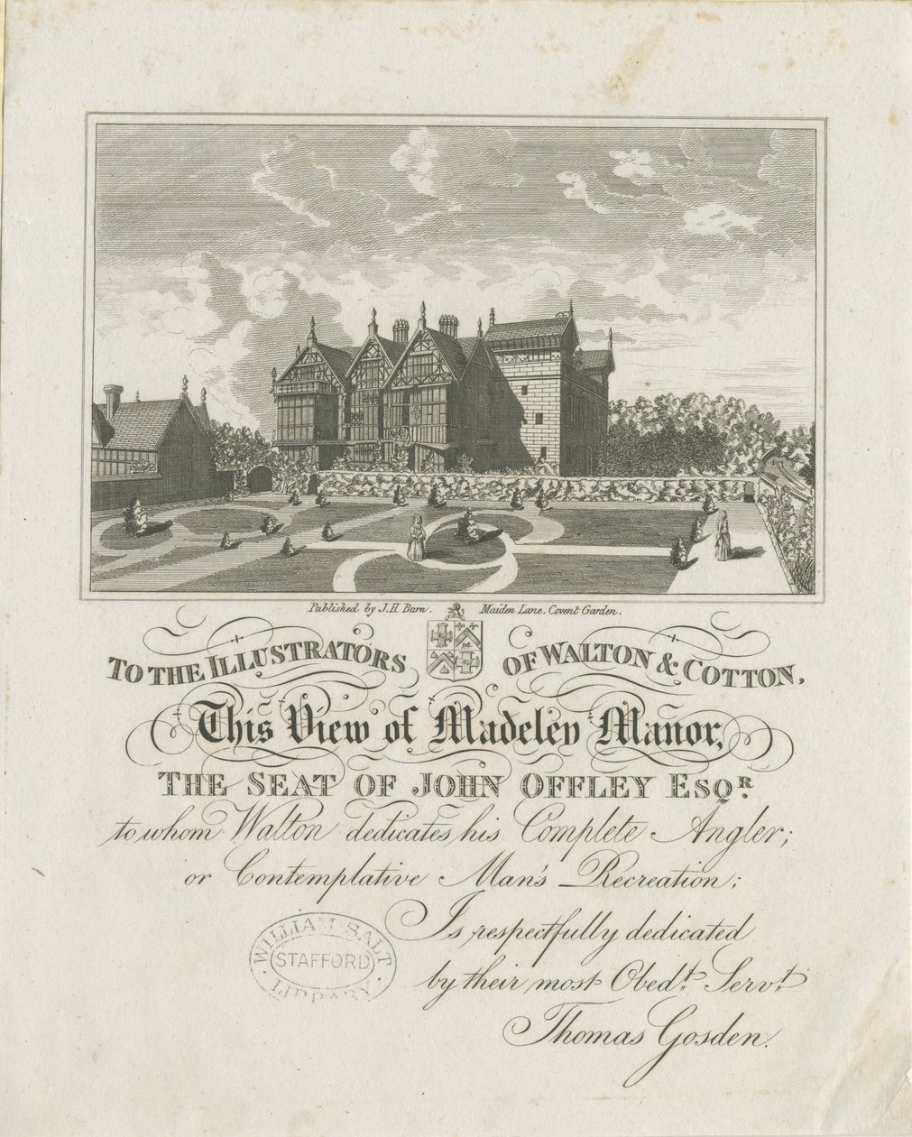 Madeley Manor House: gravering, nd [c 1686] (tryk) af Charles Cotton