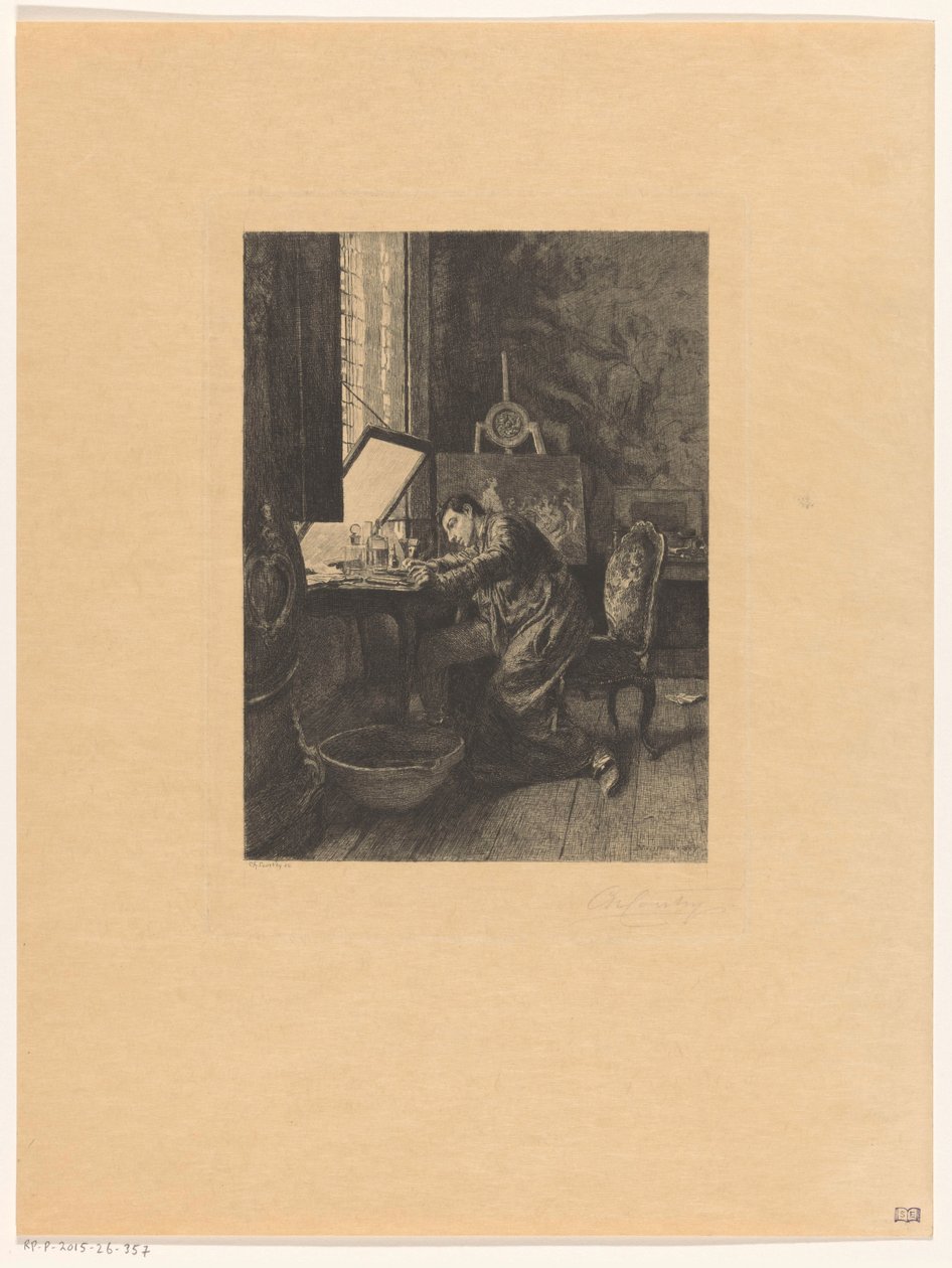 Ætser på arbejde af Charles Courtry (signed by artist)