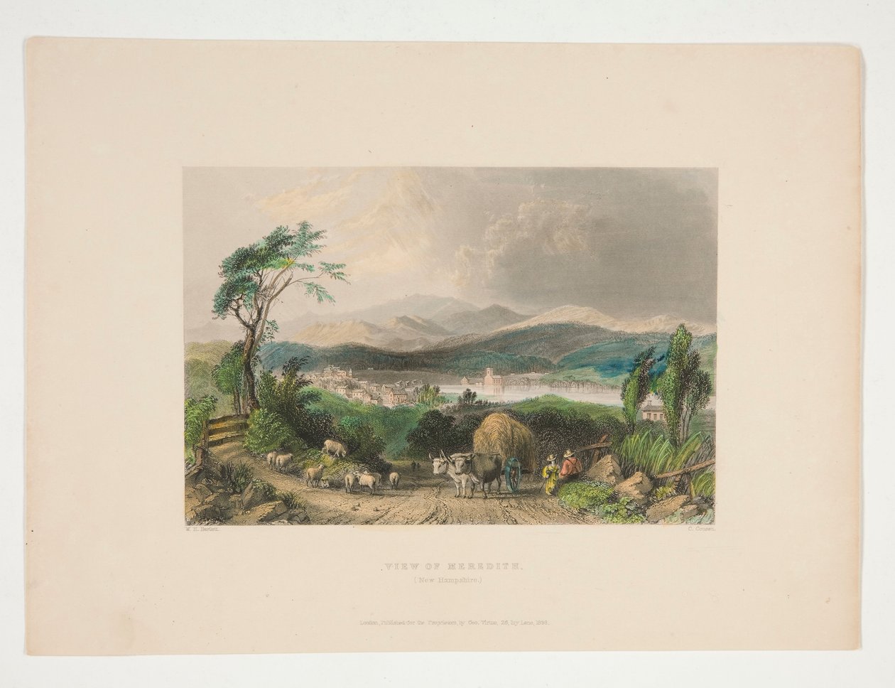 Udsigt over Meredith, New Hampshire, illustration til Nathaniel Parker Willis af Charles Cousen