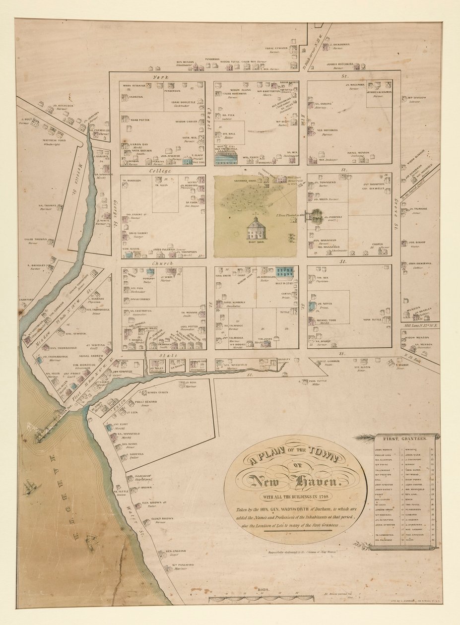 En plan for byen New Haven, (P 3903) af Charles Currier