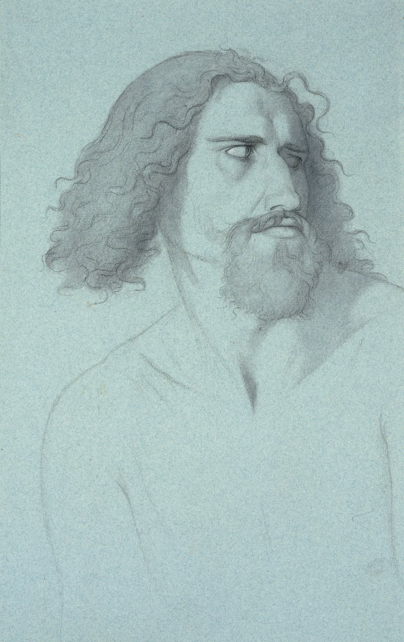 Head of a Man (kul på papir) af Charles Damour
