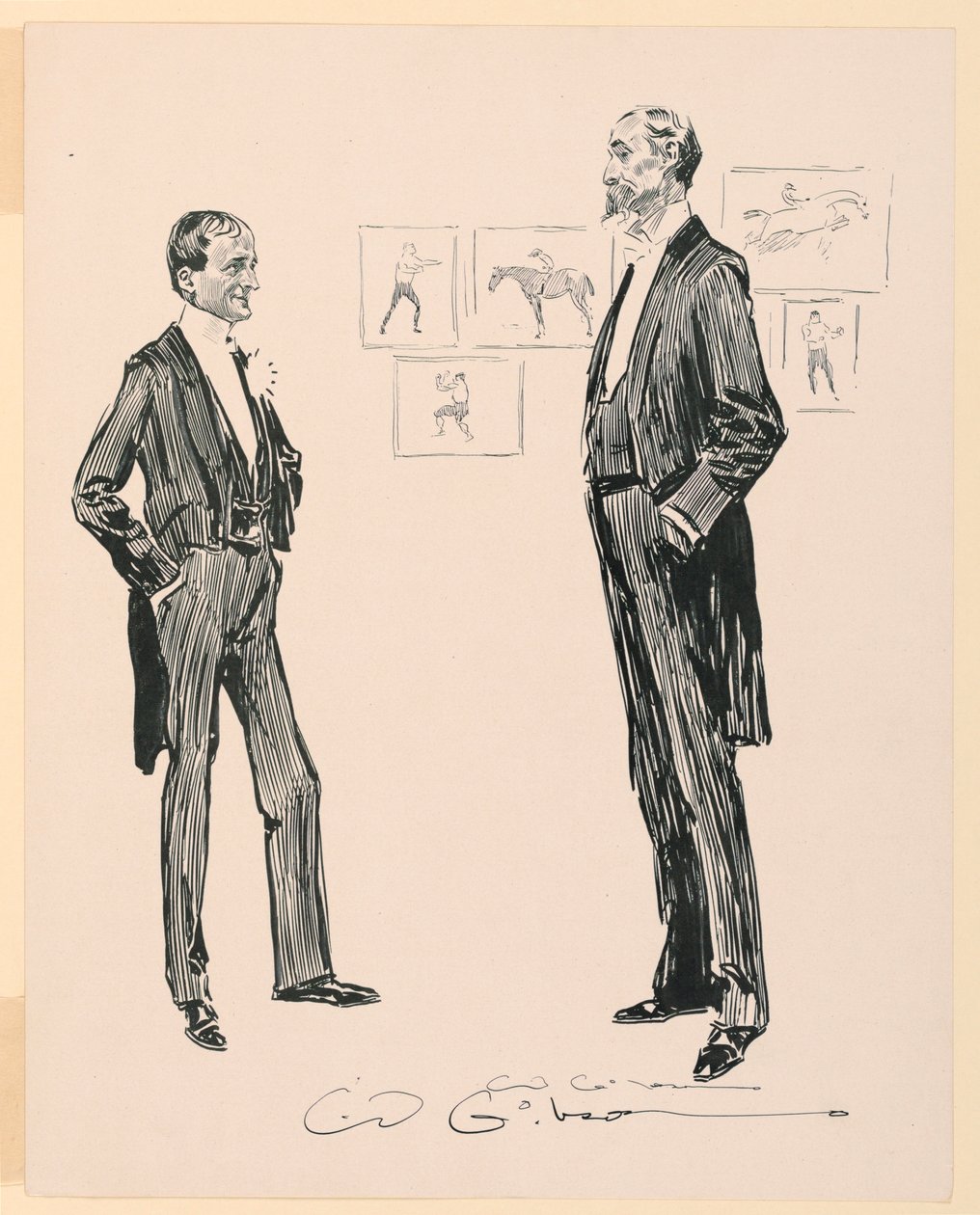 Jeg spiller poker med den gamle mand af Charles Dana Gibson