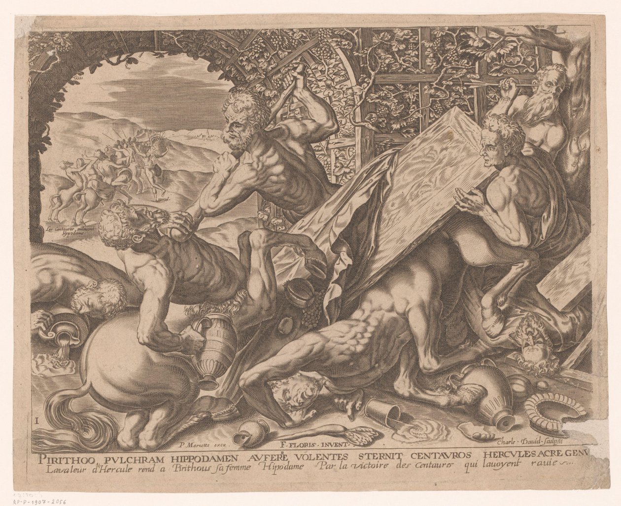 Herkules dræber kentauren Eurytion Labours of Hercules efter Frans Floris (serietitel) af Charles David