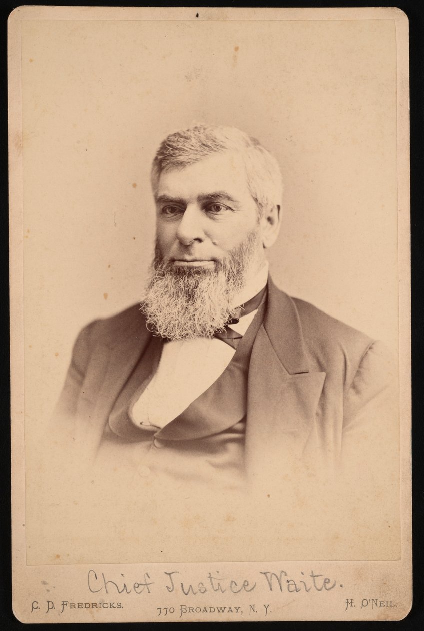 Portræt af Morrison Remick Mott Waite 1816-1888, før 1888 af Charles De Forest Fredricks