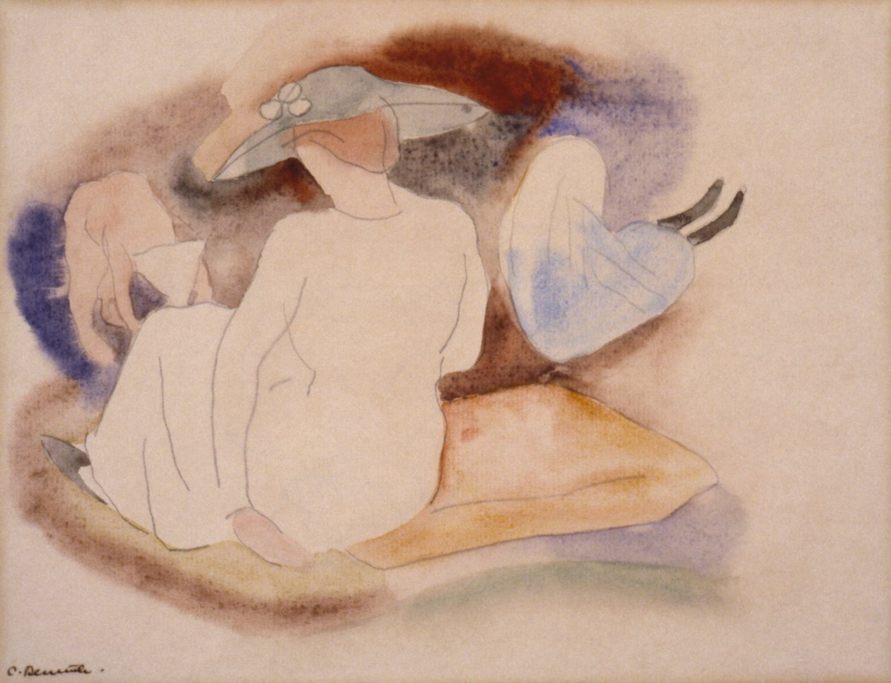 (Kvinde med hat og 2 figurer) af Charles Demuth