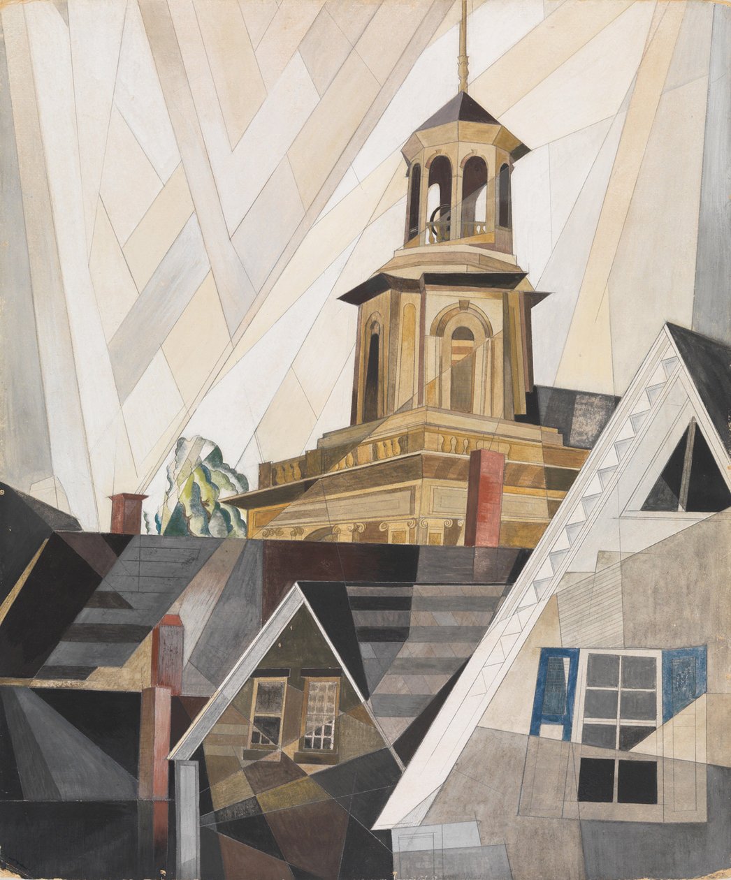 Efter Sir Christopher Wren, 1920 (wc, gouache og grafit på pap) af Charles Demuth