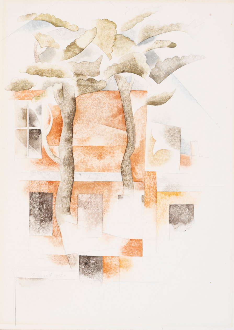 Bermuda: Huse set gennem træer af Charles Demuth