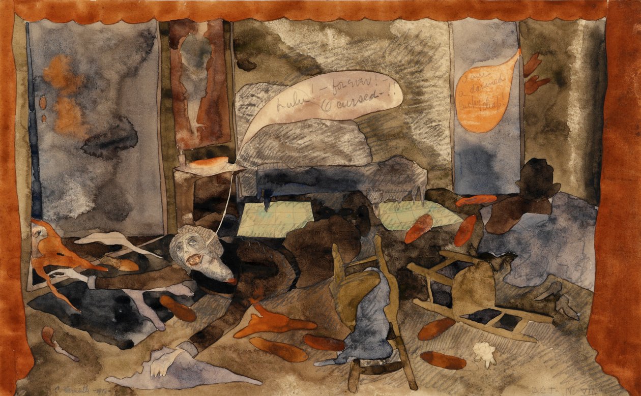 Grevinde Gerschutz Lulus død (wc på papir) af Charles Demuth