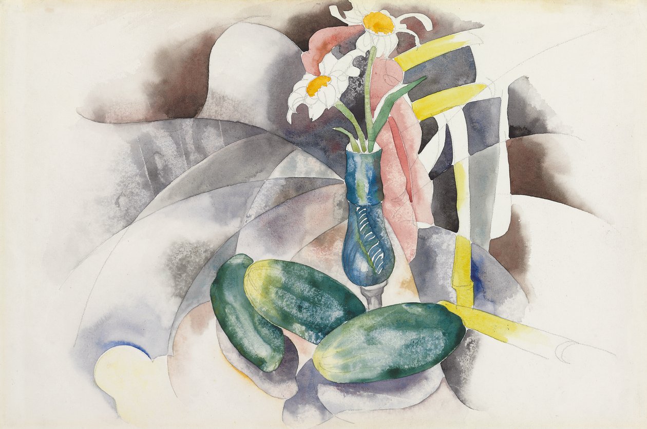 Blomster og agurker, ca. 1924 (akvarel og blyant på papir) af Charles Demuth