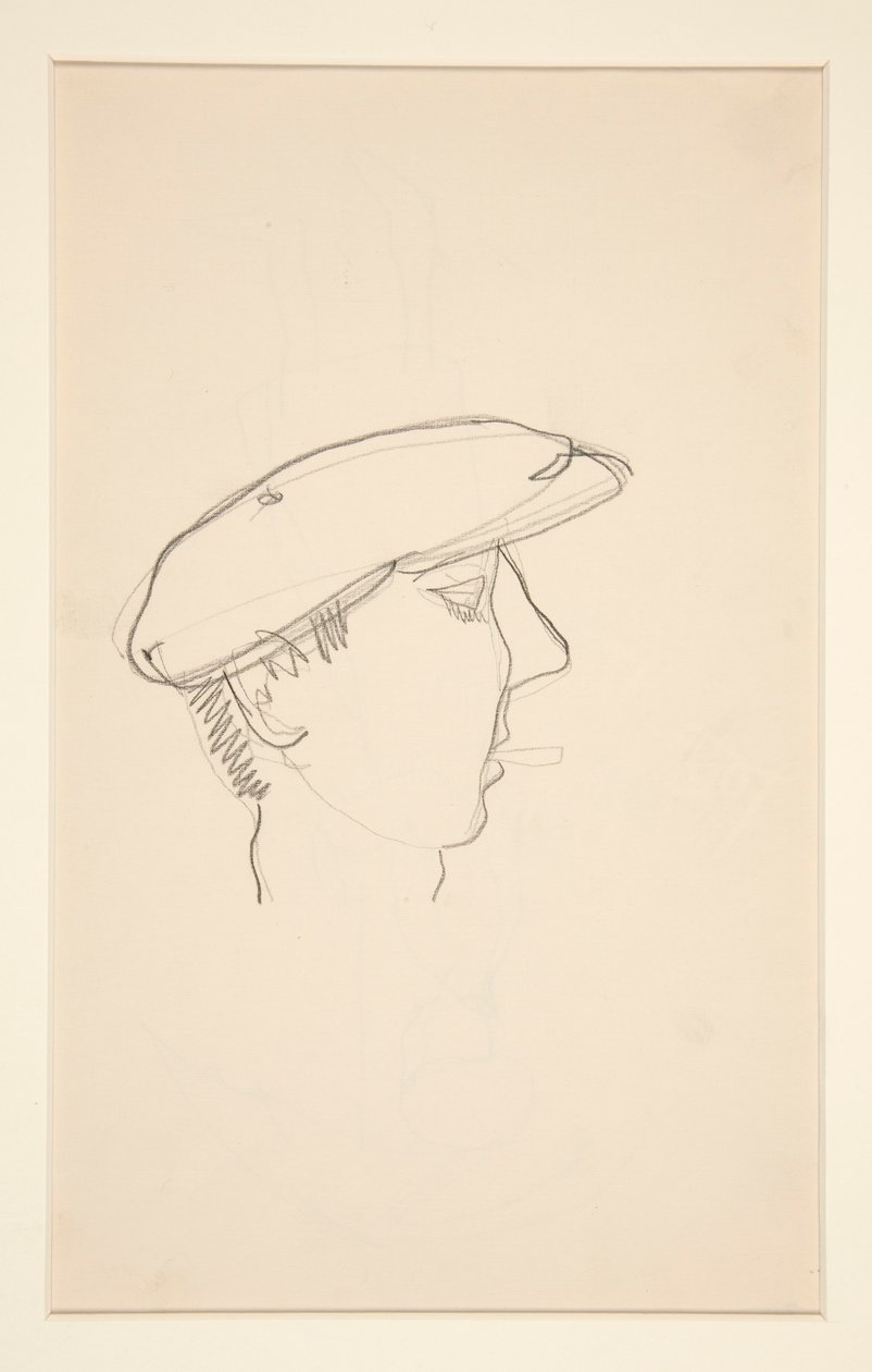 Head of Man Rygning (recto); Kvinde med paraply (verso) af Charles Demuth