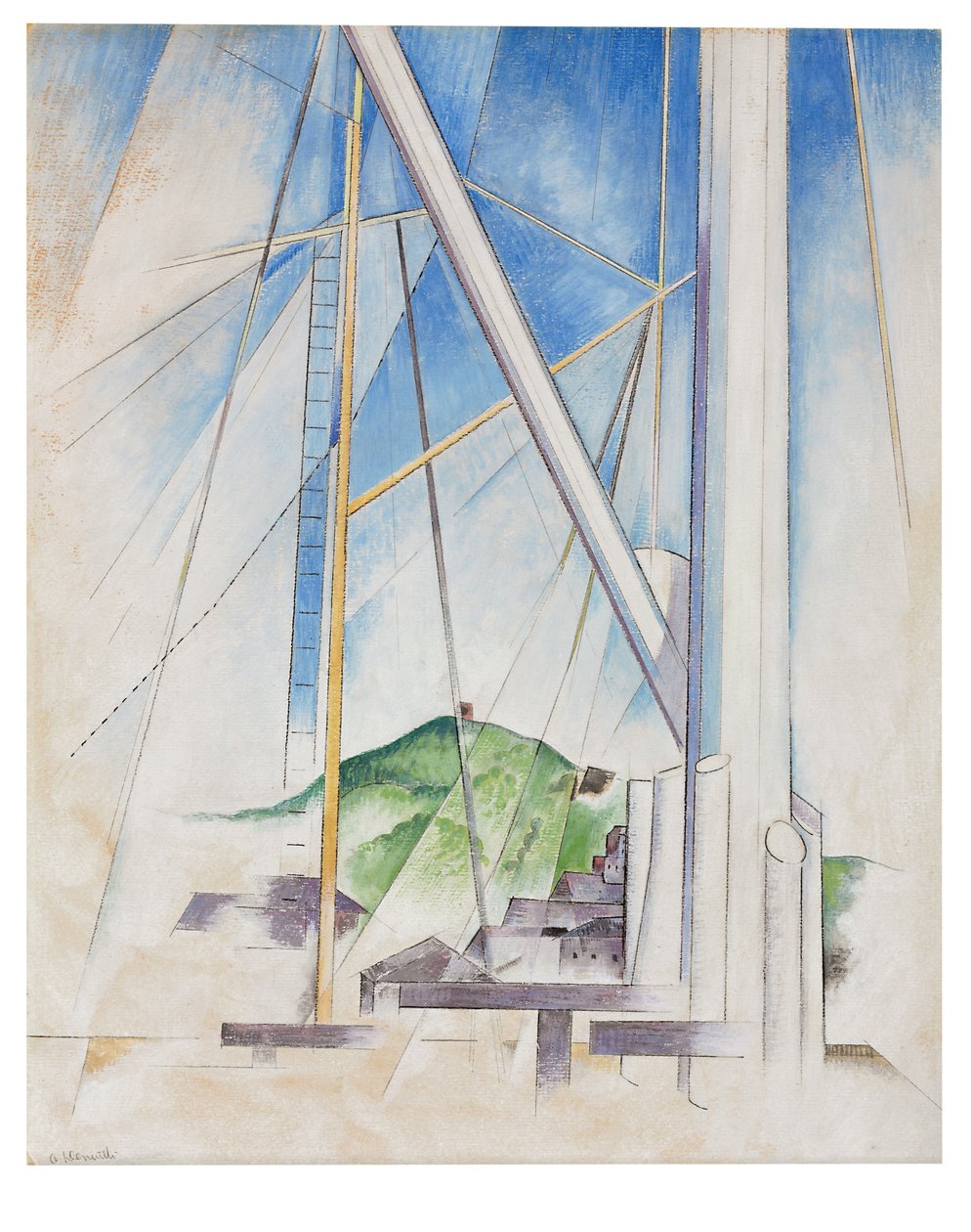 In the Key of Blue, ca. 1919 (tempera og blyant ombord) af Charles Demuth