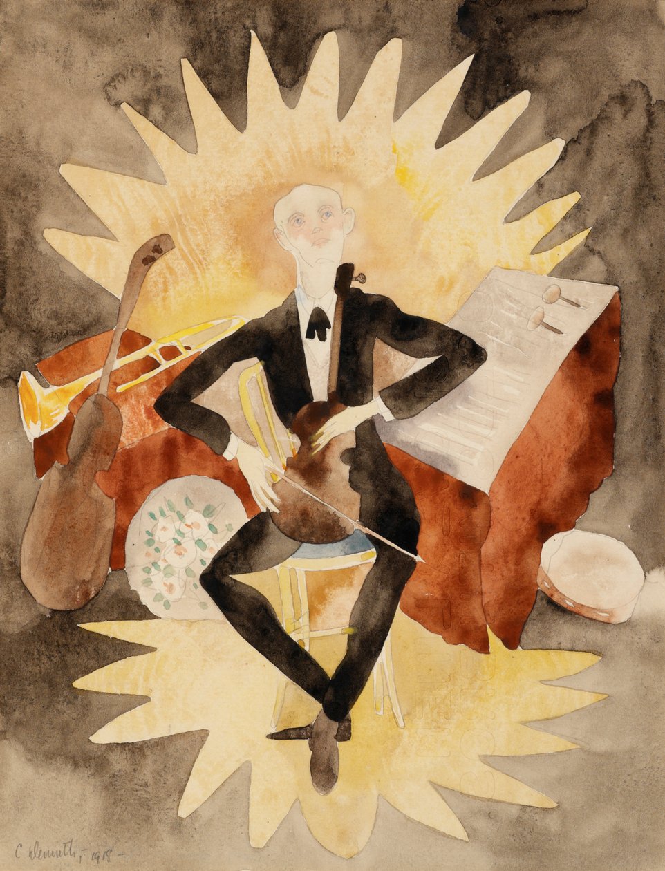 Musiker (wc på papir) af Charles Demuth