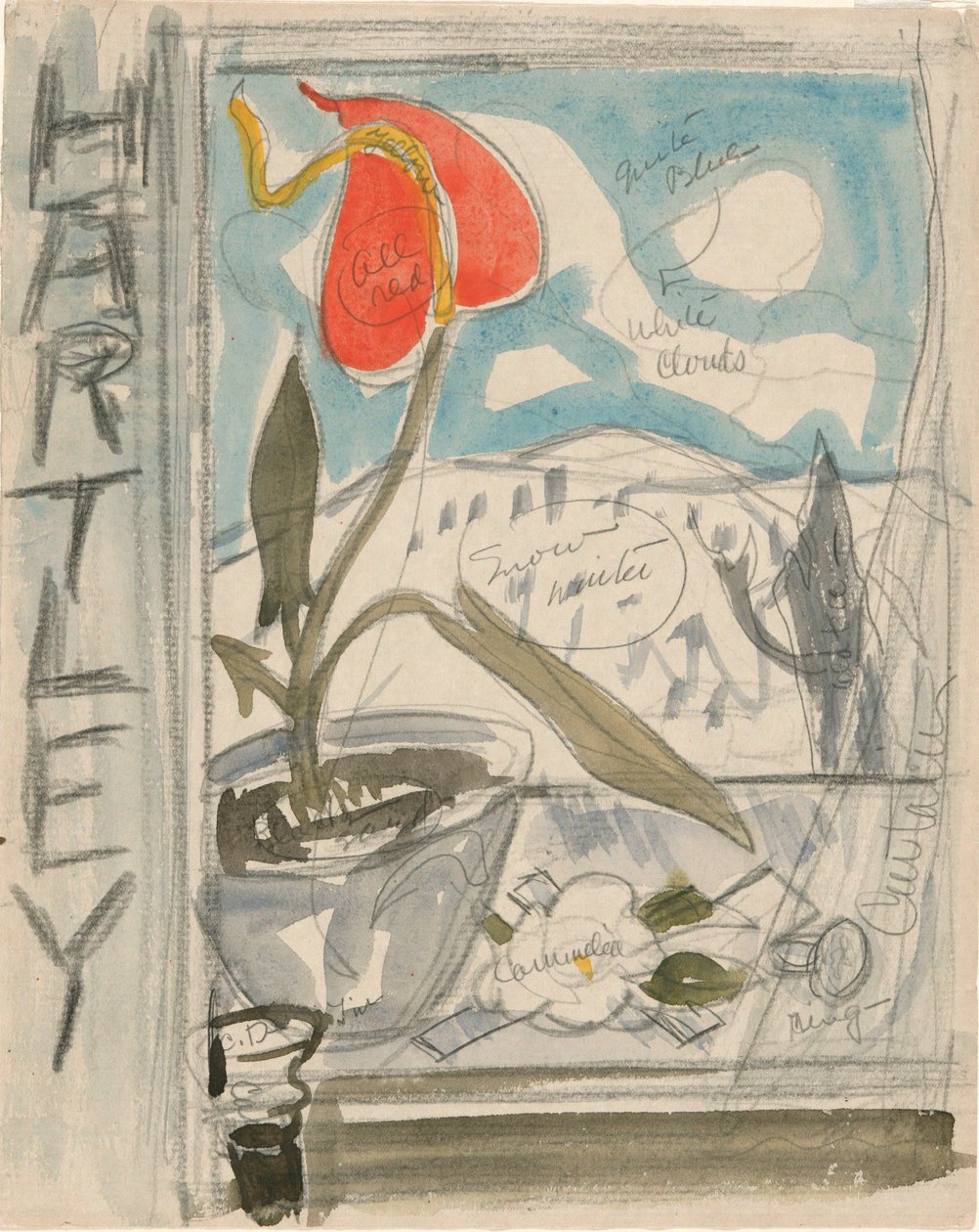 Studie til plakatportræt: Marsden Hartley af Charles Demuth