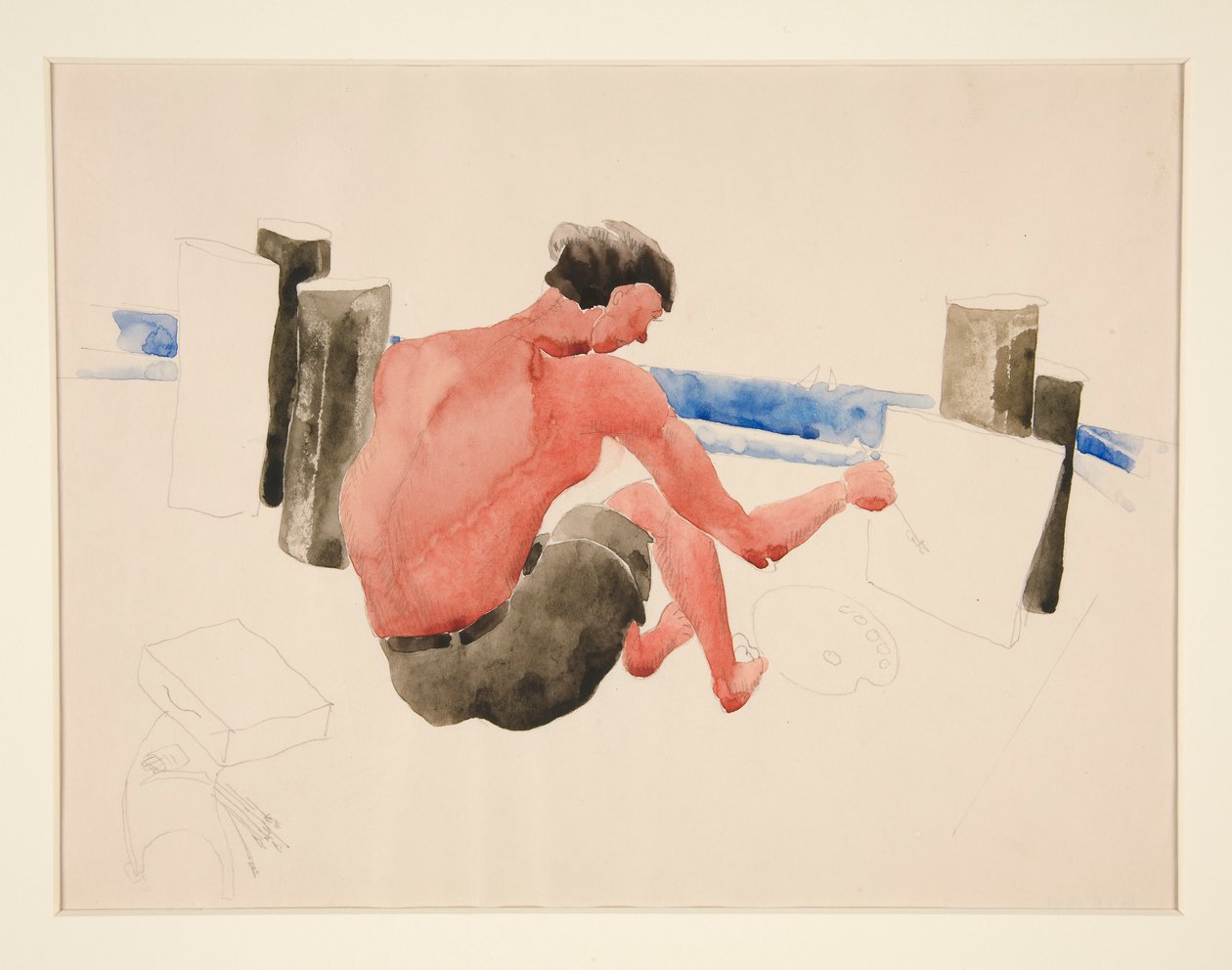 Kunstneren på stranden skitserer af Charles Demuth