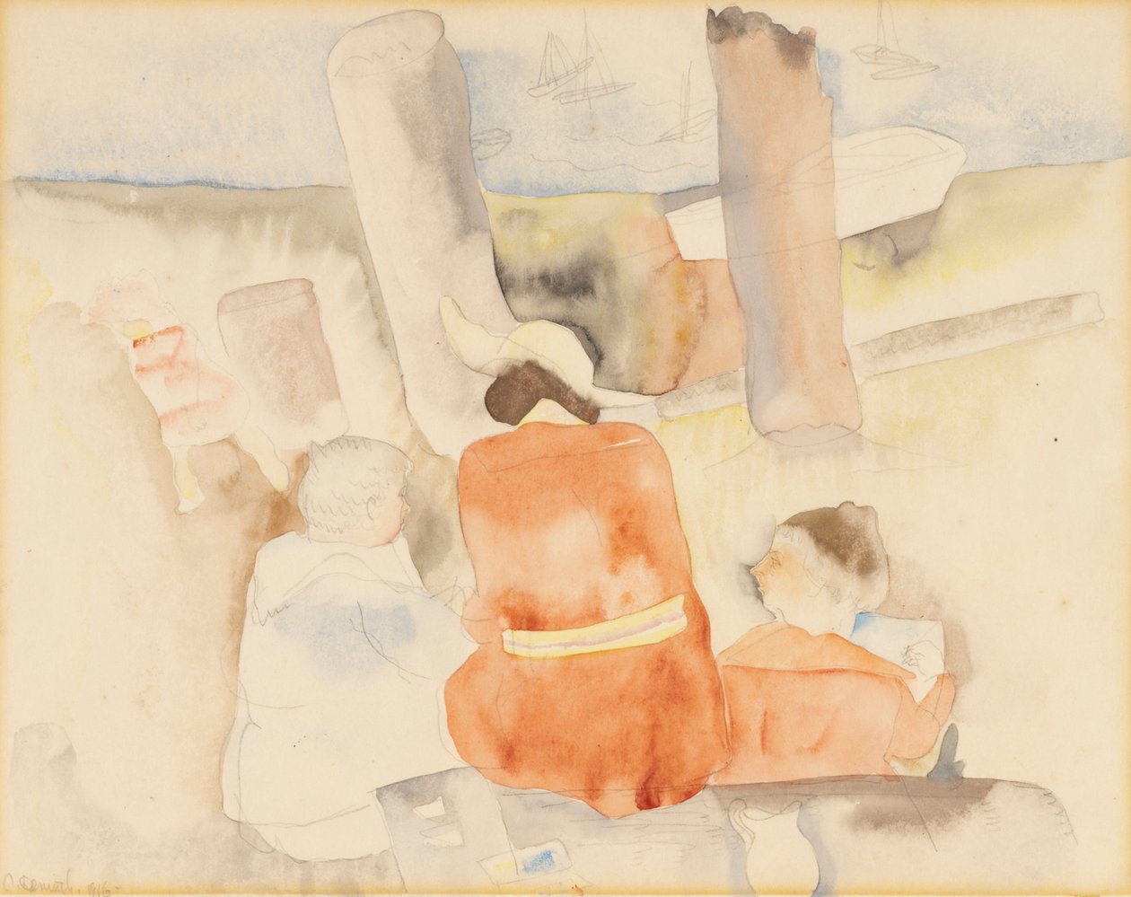 Tre figurer, der tegner af Charles Demuth