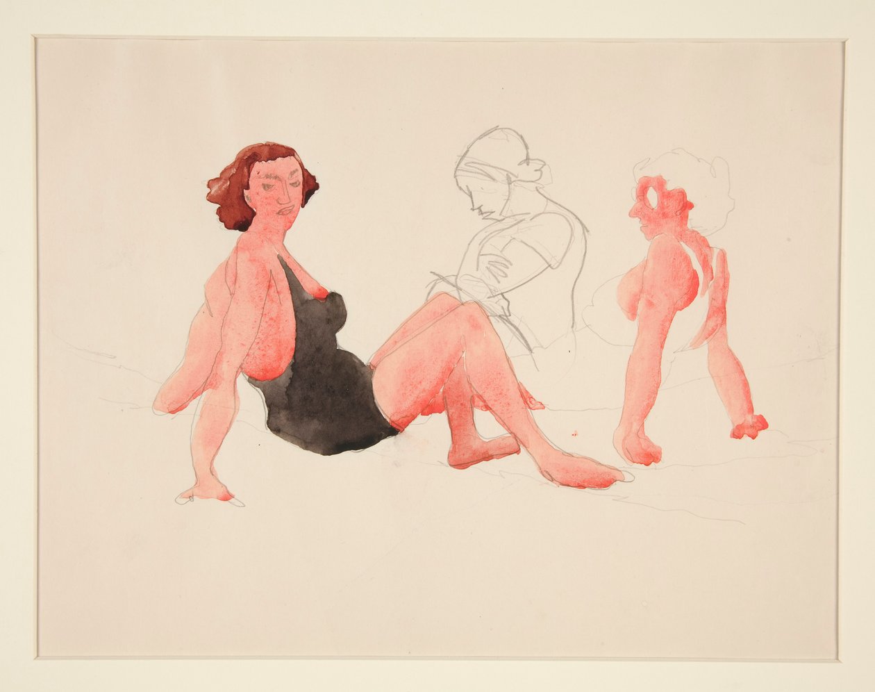 Tre kvinder på stranden, Provincetown af Charles Demuth