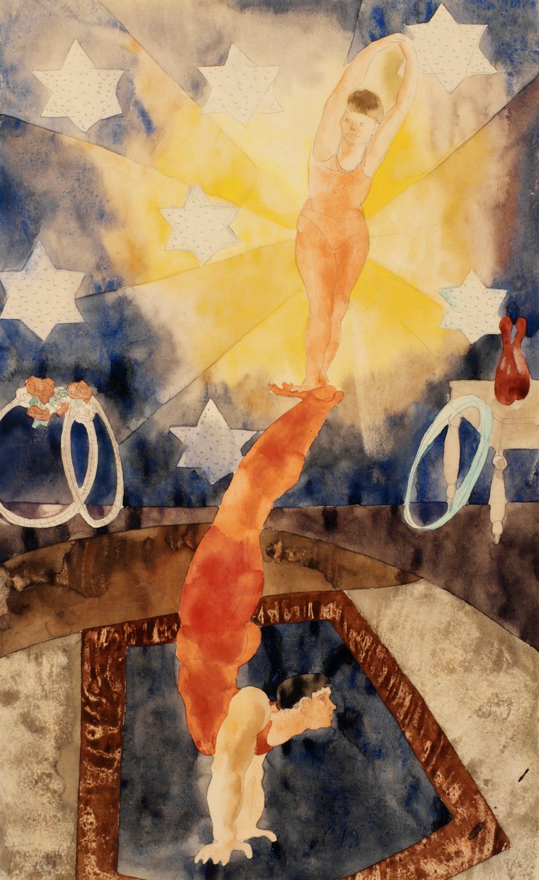To akrobater i røde strømpebukser af Charles Demuth
