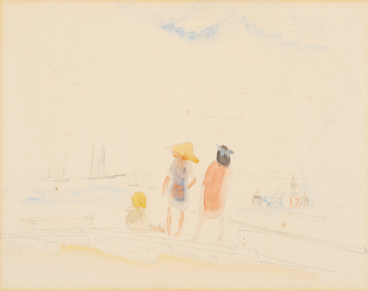 To kvinder og barn på stranden af Charles Demuth
