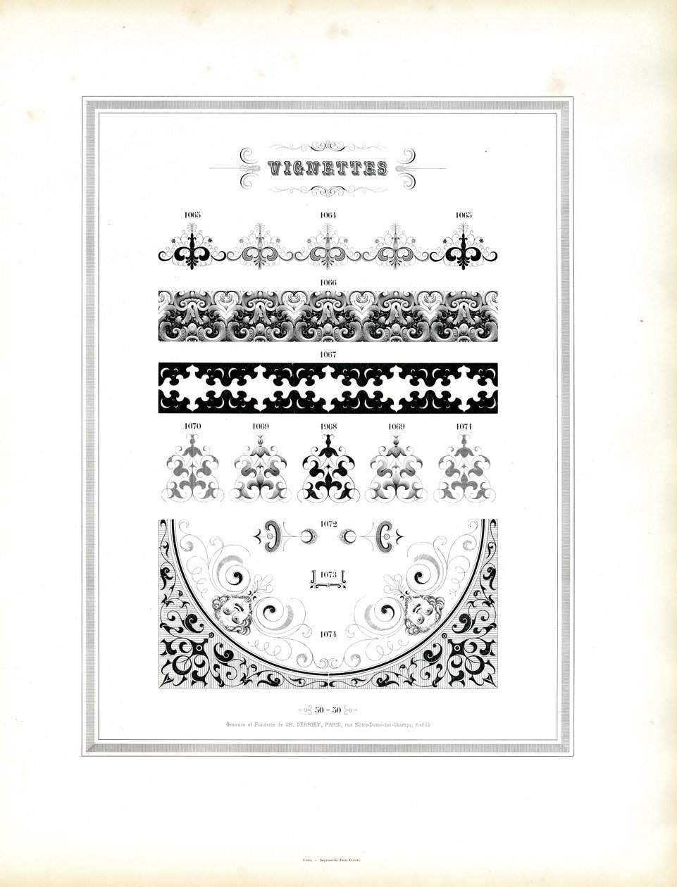 Dekorative vignetter og kantelementer (print) af Charles Derriey