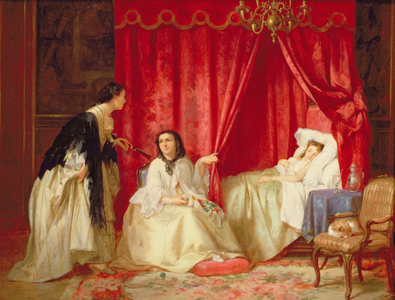 Besøger en syg ven af Charles Desire Hue