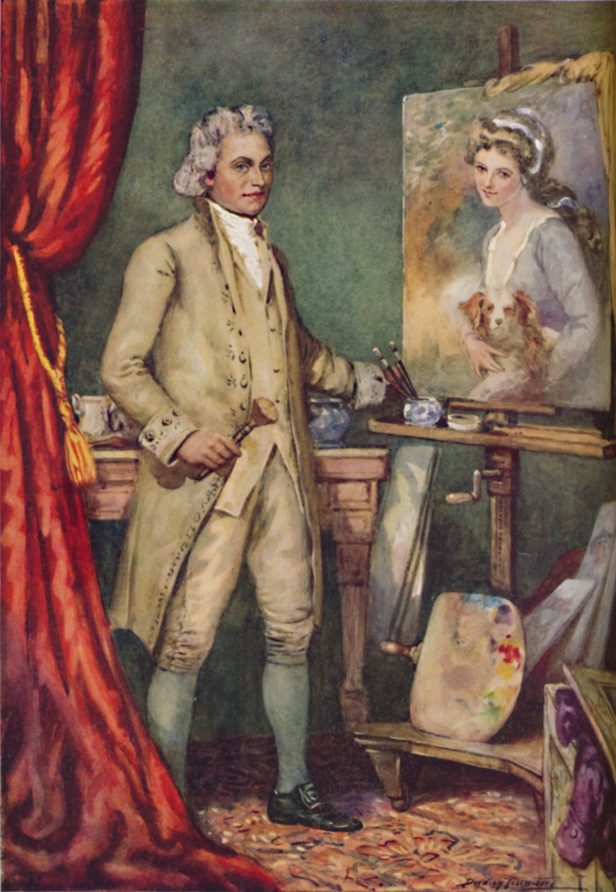 George Romney - På arbejde på et billede af sin yndlingsmodel, c1925 af Charles Dudley Tennant