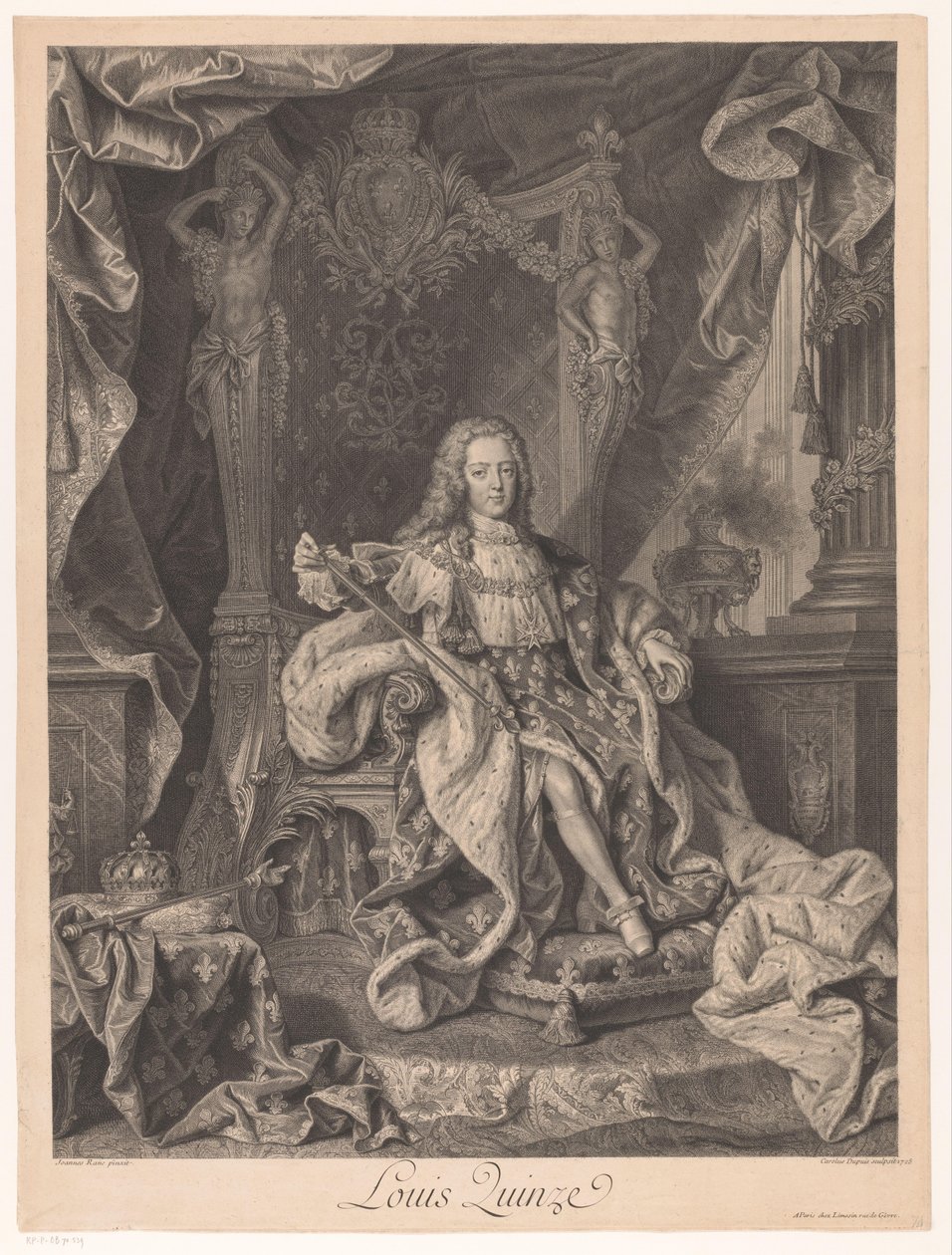 Portræt af Louis XV af Frankrig af Charles Dupuis