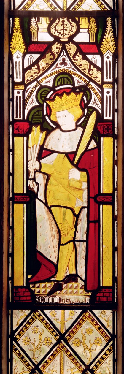 St.Edmund King and Martyr, Glasmaleri af Charles E. Kempe