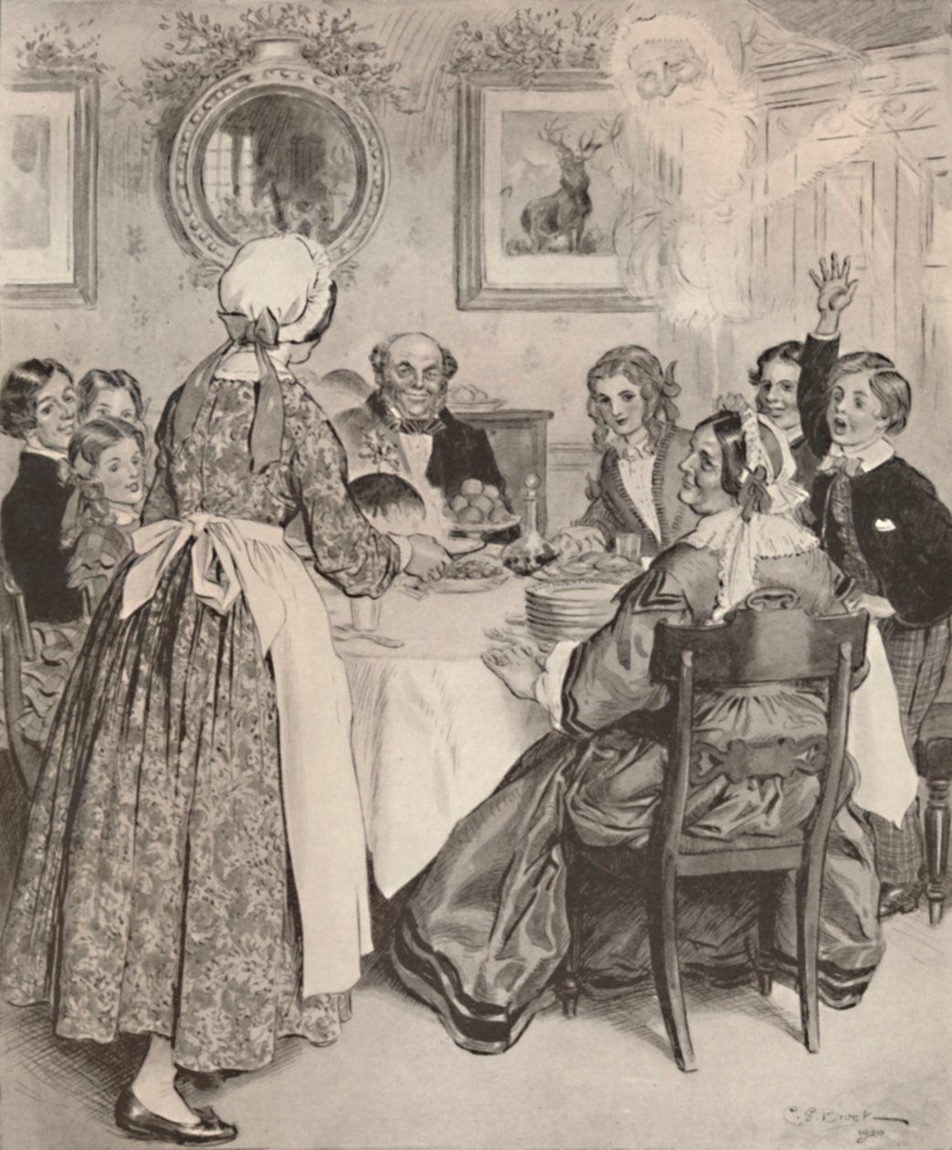 Lad mig tænke på de komfortable familiemiddage., 1862, 1923. af Charles Edmund Brock