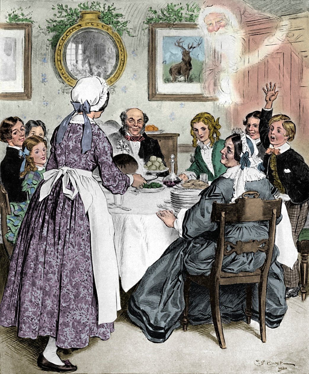 Lad mig tænke på de komfortable familiemiddage., 1862, 1923. af Charles Edmund Brock