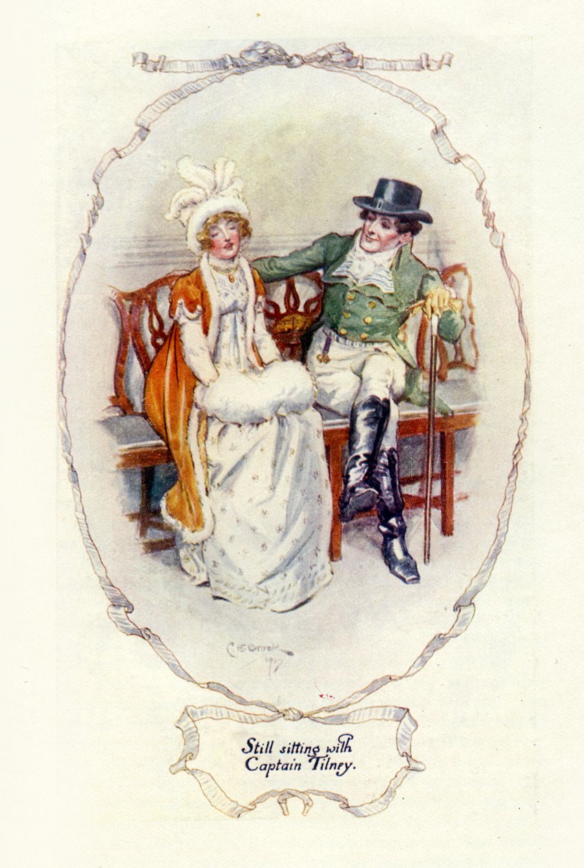 Sidder stadig med kaptajn Tilney, 1907 (illustration) af Charles Edmund Brock
