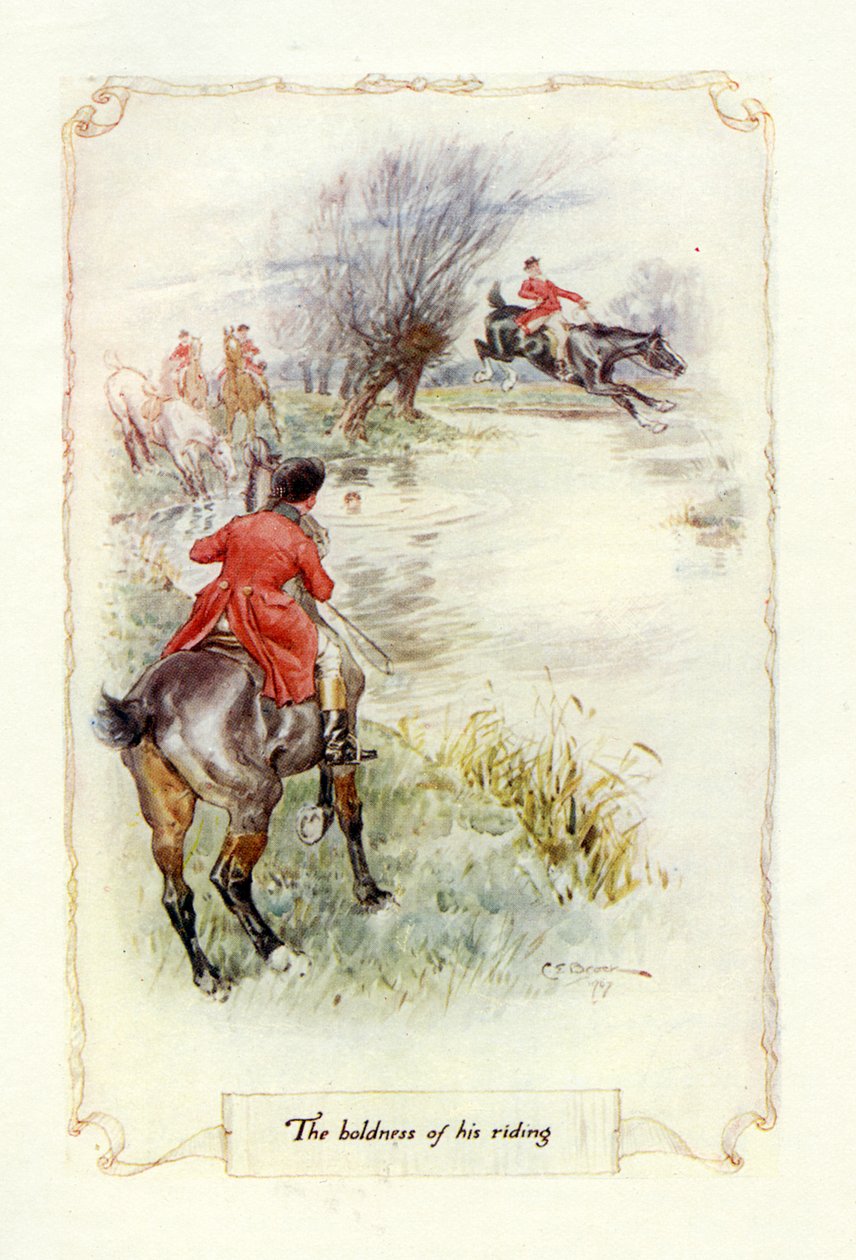 Frimodigheden i hans ridning, 1907 (illustration) af Charles Edmund Brock