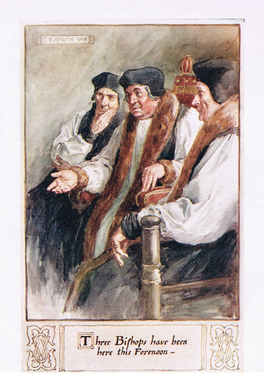 Tre biskopper har været her i formiddag af Charles Edmund Brock