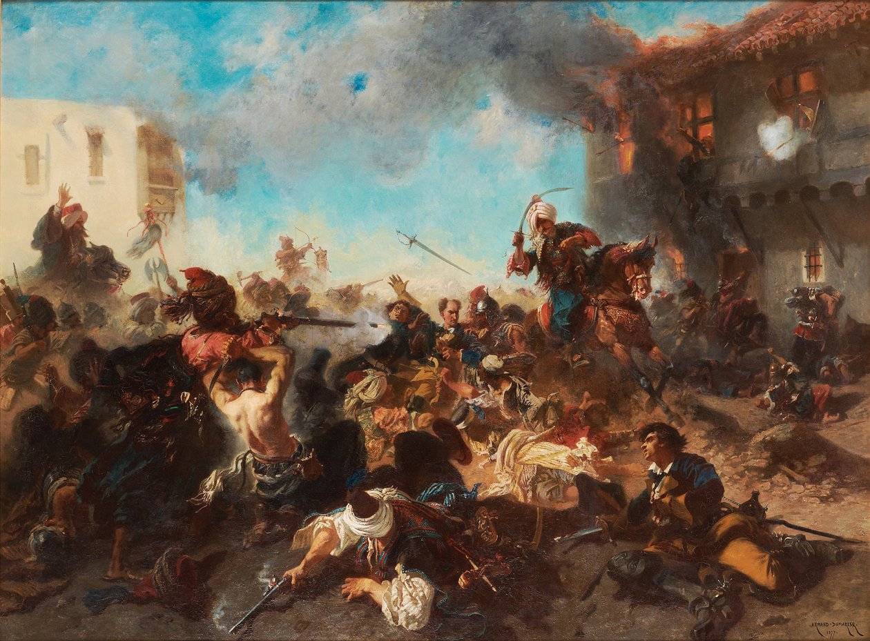 Træfningen ved Bender Kalabaliken i Bender, 1877 af Charles Edouard Armand Dumaresq