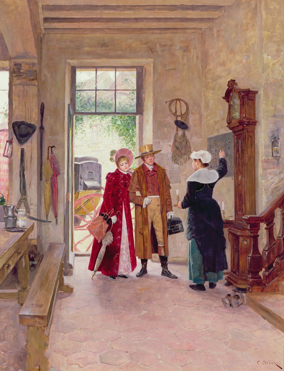 Ankomst til kroen af Charles Edouard Delort