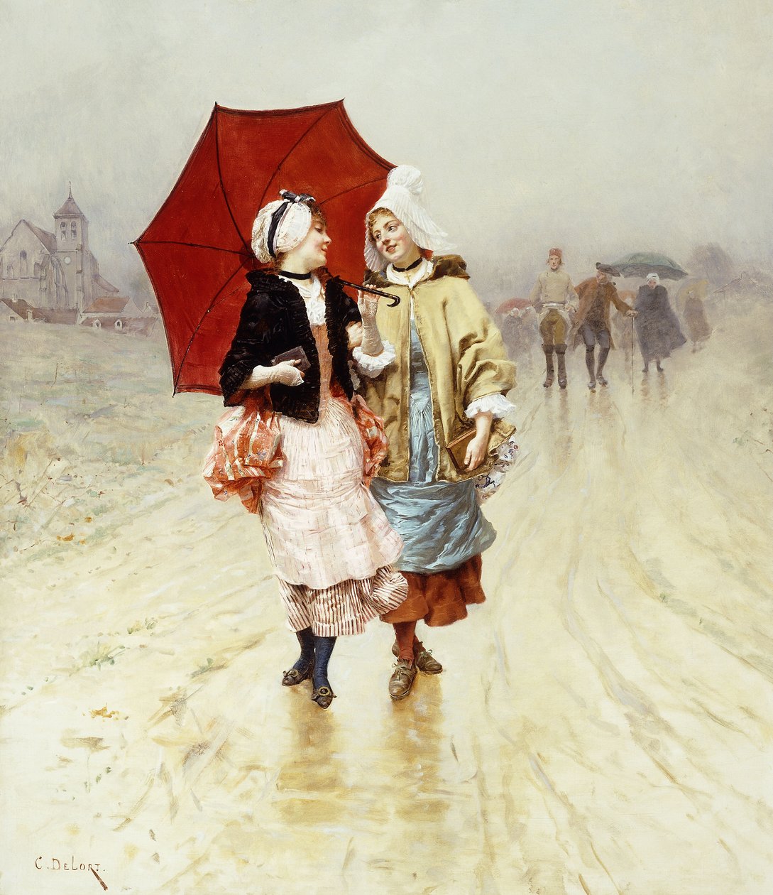 Den røde paraply, af Charles Edouard Delort
