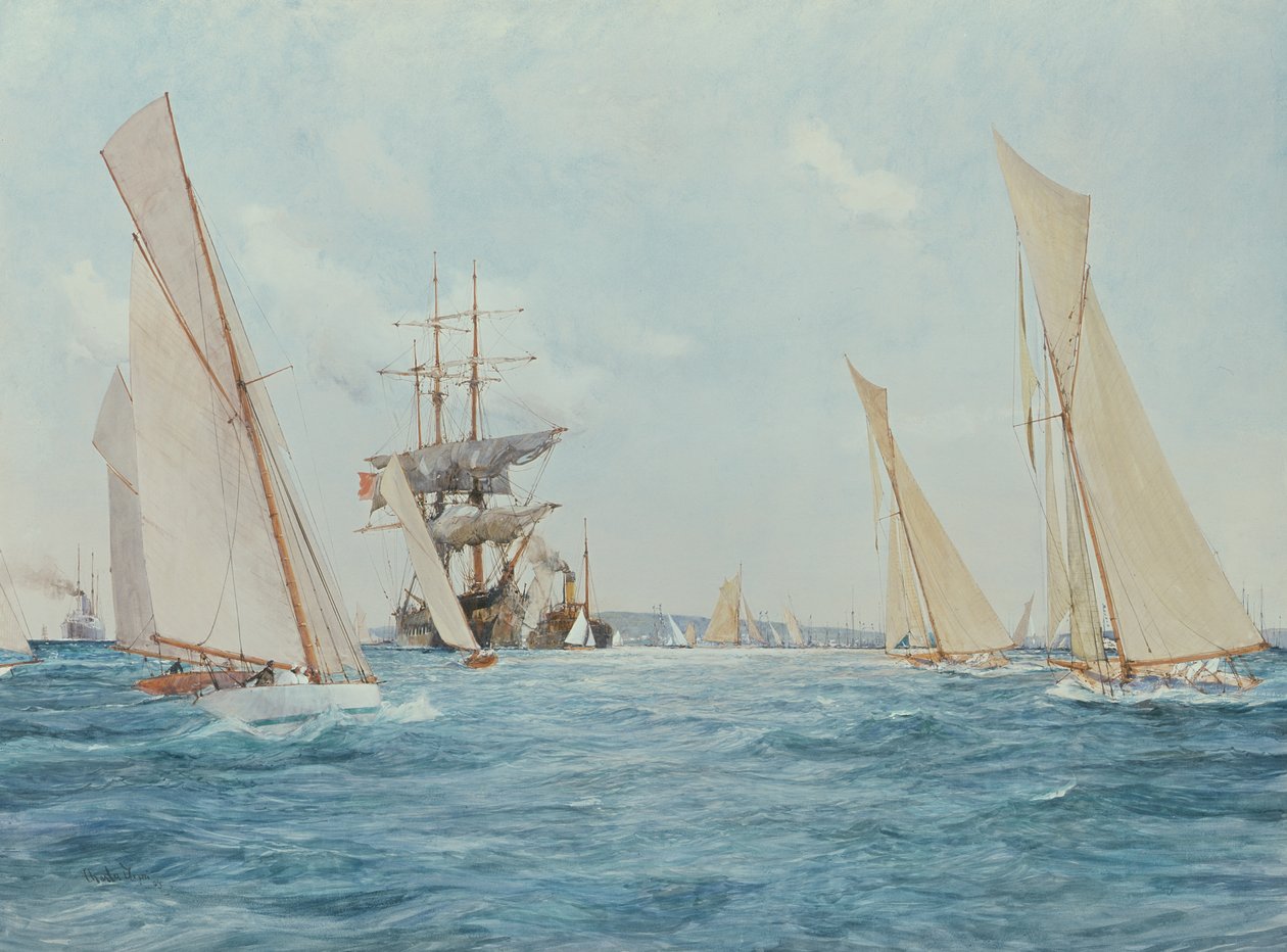 Et Yacht Race af Charles Edward Dixon