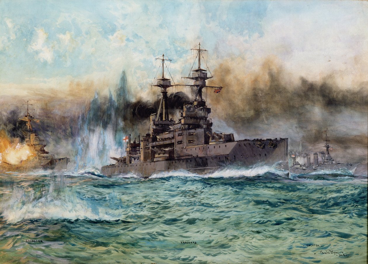H.M.S Vanguard ved Jyllandsslaget, 1924 af Charles Edward Dixon