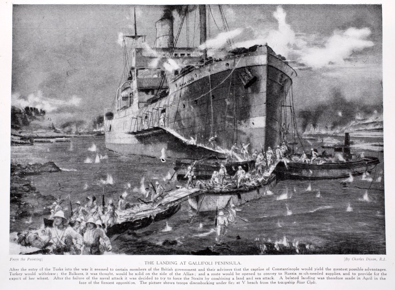 Landingen ved Gallipoli-halvøen, illustration fra 