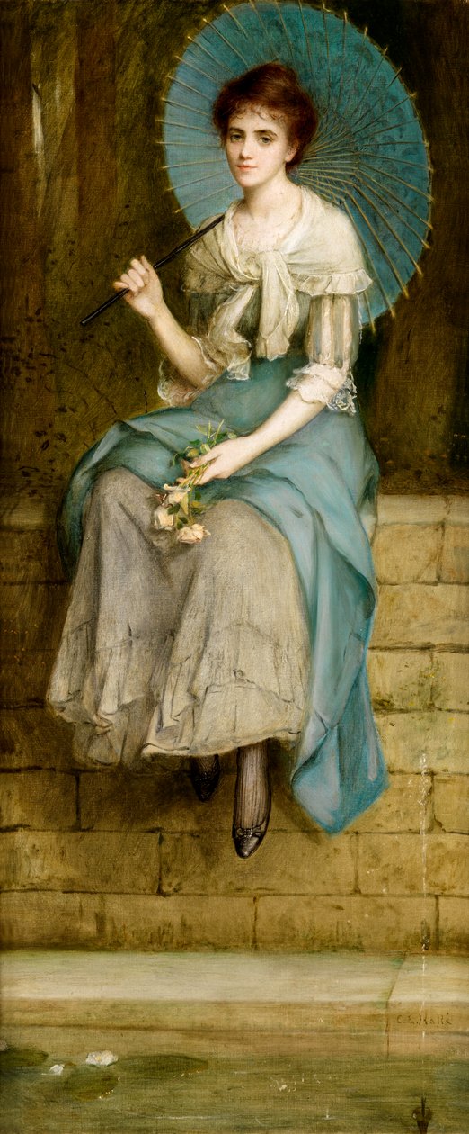 The Fountain (olie på lærred) af Charles Edward Halle