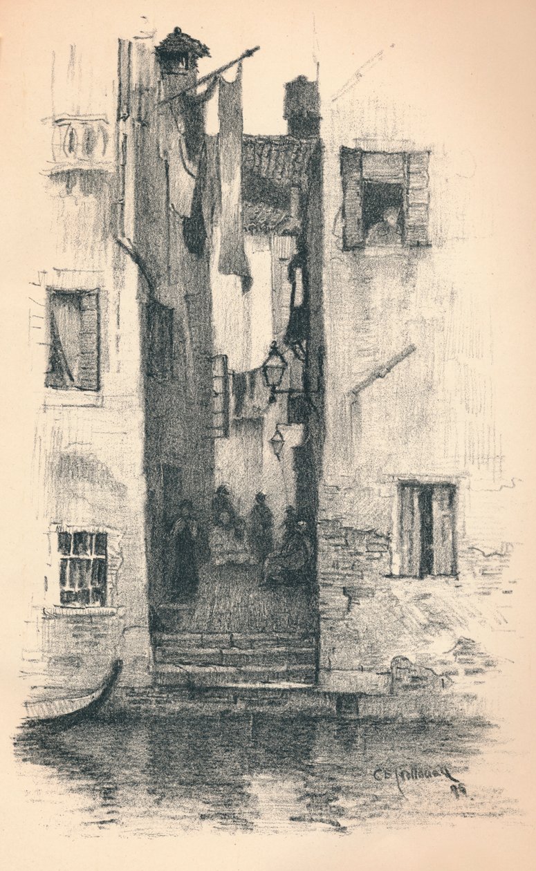 En gade i Venedig, 1895 af Charles Edward Holloway