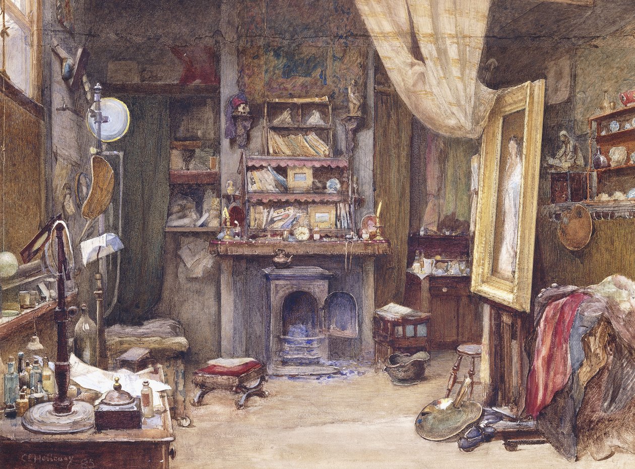 Kunstnerens atelier, 1885 af Charles Edward Holloway