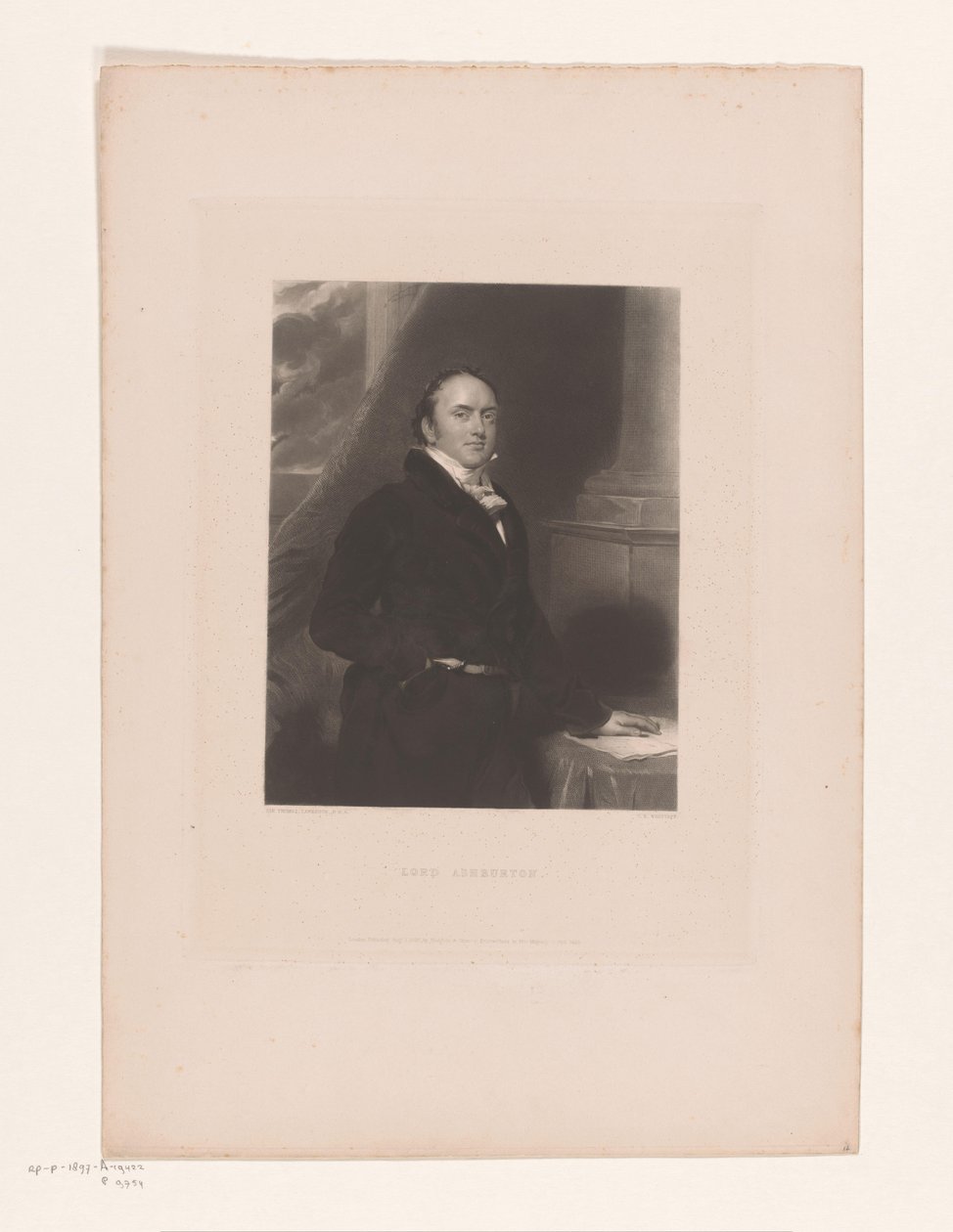 Portret af Alexander Baring Lord Ashburton (titel på objekt) af Charles Edward Wagstaff