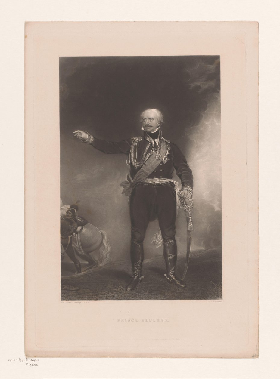Portræt af Gebhard Leberecht af Blücher Prince Blucher (titel på objekt) af Charles Edward Wagstaff