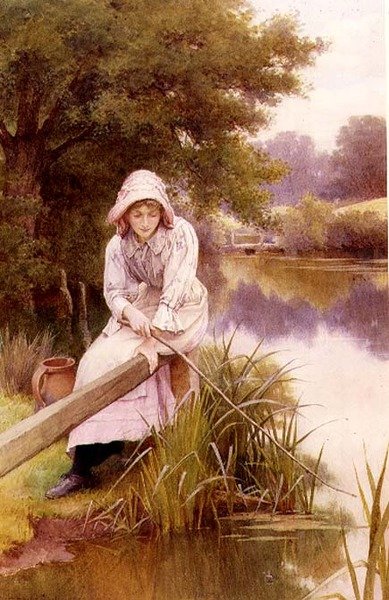 Pige fiskeri af Charles Edward Wilson