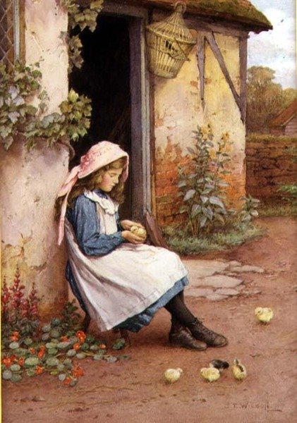Den lille kylling (akvarel) af Charles Edward Wilson