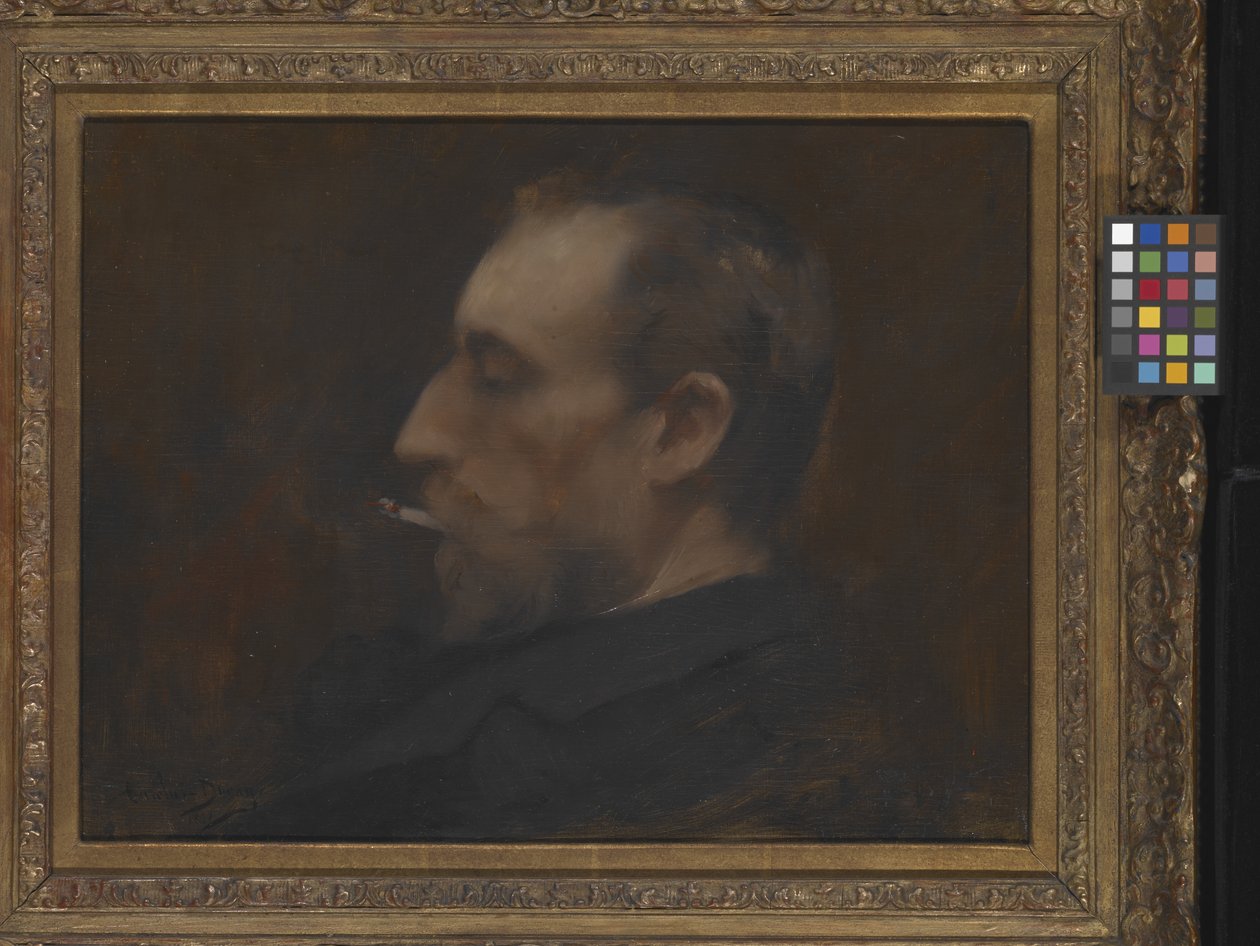 Portræt af en mand (olie på træ) af Charles Emile Auguste Carolus Duran