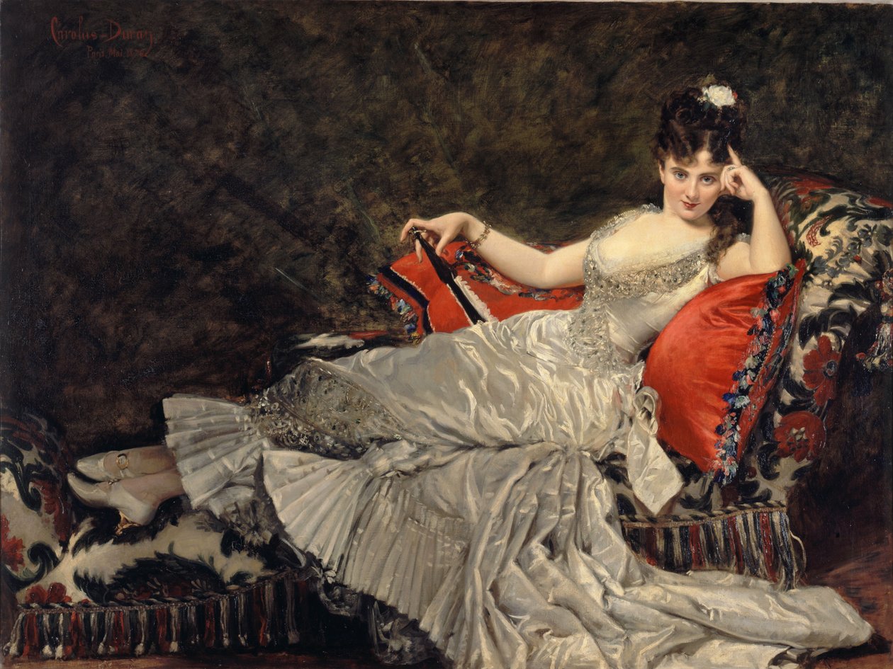 Portræt af Mademoiselle de Lancey af Charles Emile Auguste Carolus Duran