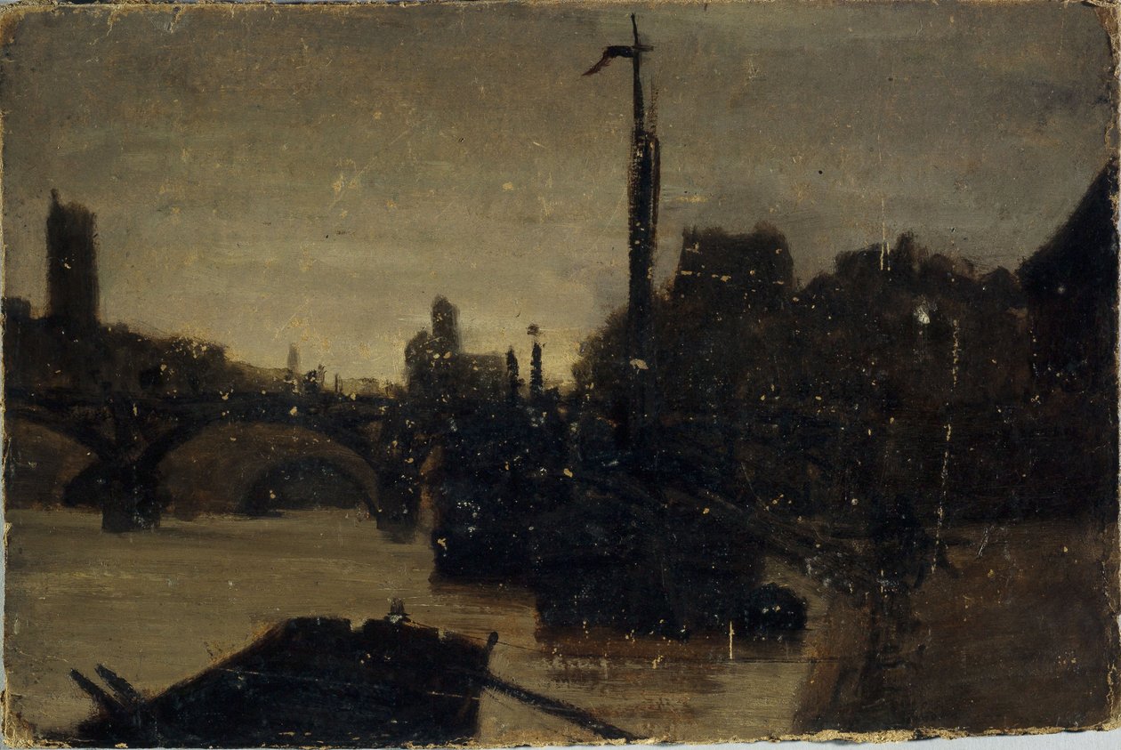 Pont des Arts, ca. 1870 (maleri) af Charles Emile Cuisin