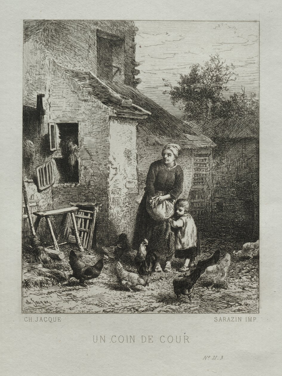 Et Hjørne af Værftet af Charles Emile Jacque