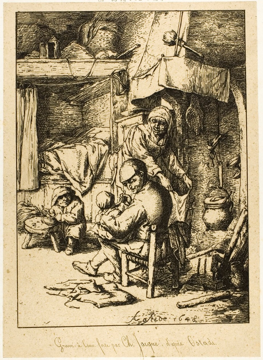 En far og hans familie af Charles Emile Jacque